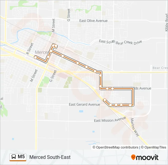 M5 Bus Line Map
