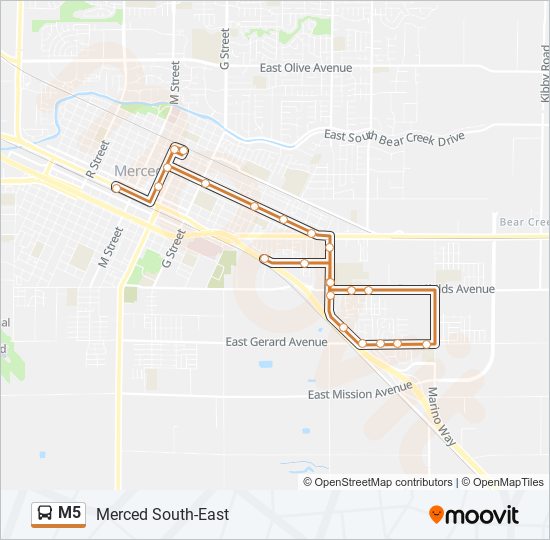 M5 Bus Line Map