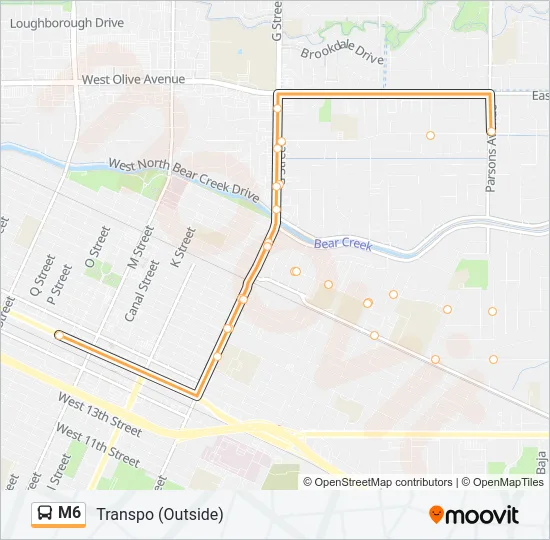 M6 Bus Line Map