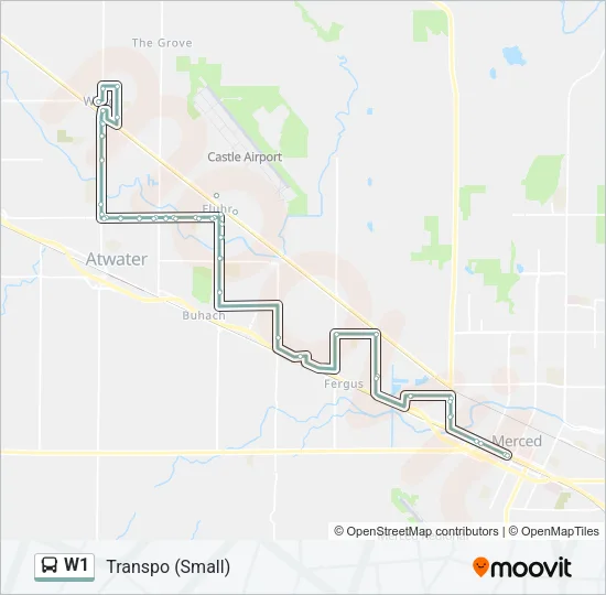 W1 Bus Line Map