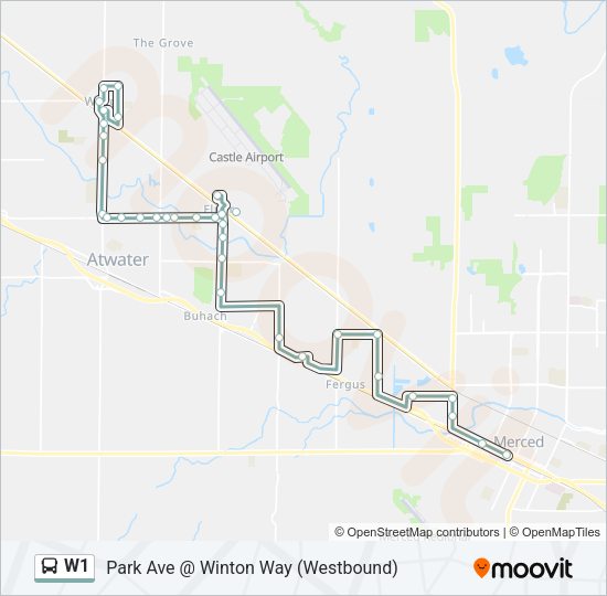W1 Bus Line Map