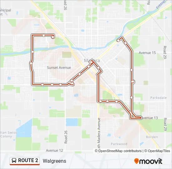 ROUTE 2 Bus Line Map