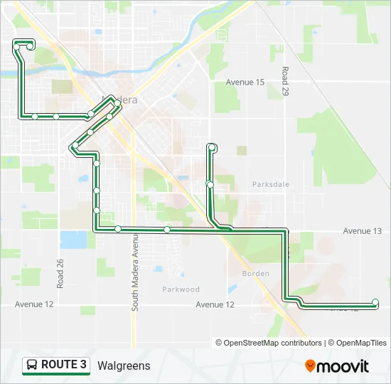 ROUTE 3 Bus Line Map