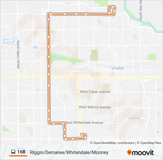 16B Bus Line Map