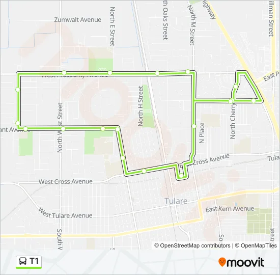 T1 Bus Line Map