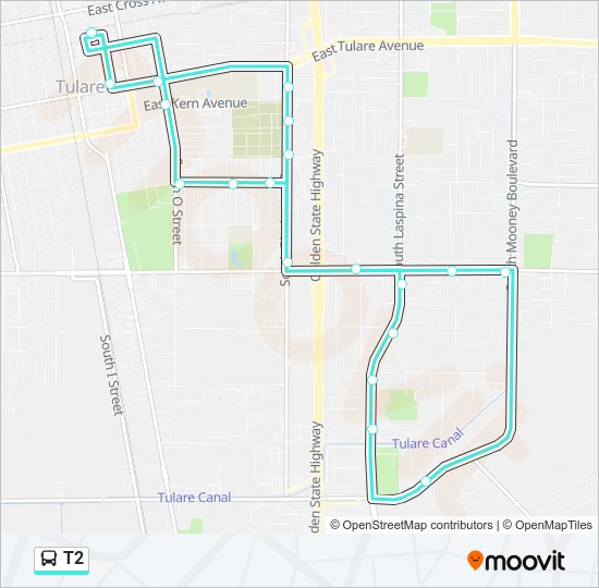 T2 Bus Line Map