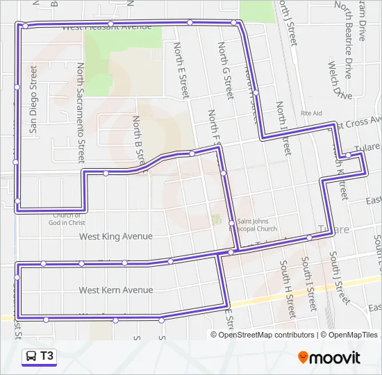 T3 Bus Line Map