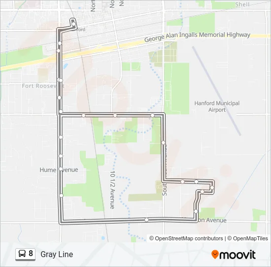 8 Bus Line Map