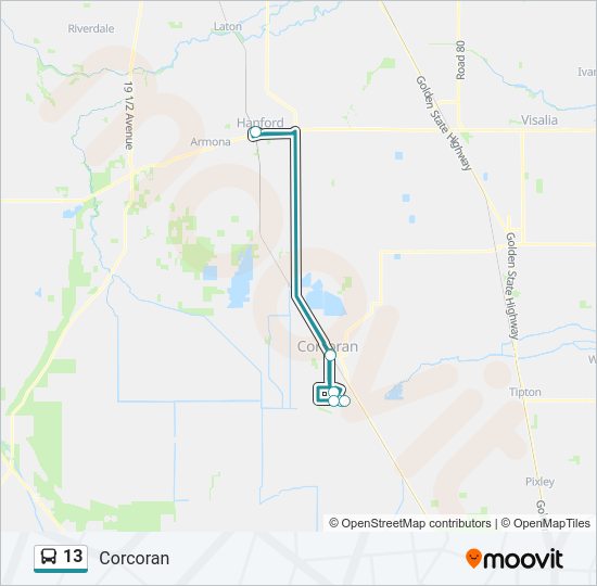 13 bus Line Map