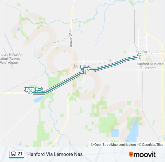 21 Route: Schedules, Stops & Maps - Hanford Via Lemoore Nas (Updated)