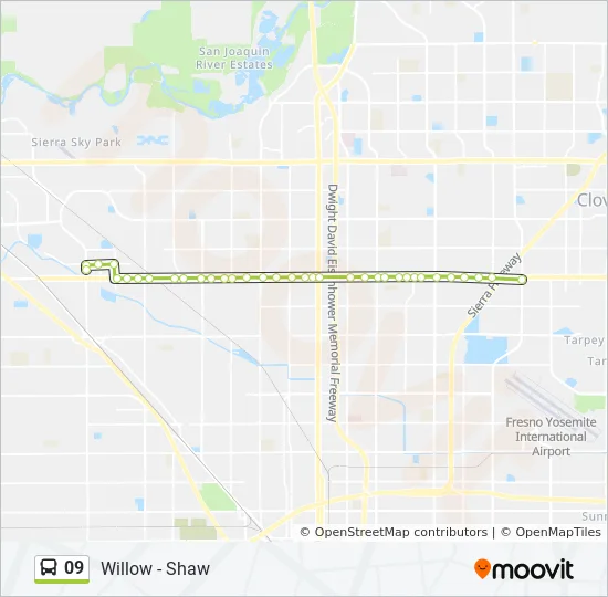 Fax Bus Routes Map 09 Route: Schedules, Stops & Maps - Willow - Shaw (Updated)