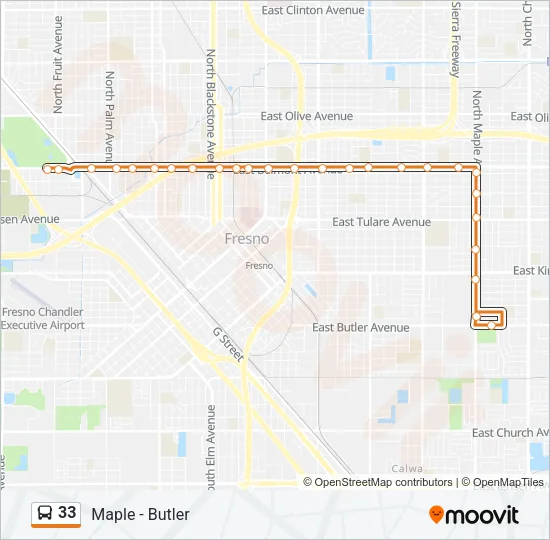 33 Bus Line Map
