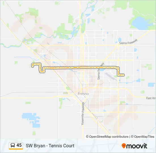 45 Bus Line Map