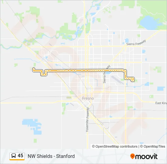 45 Bus Line Map