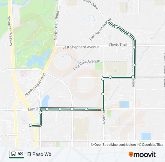 Mapa de 58 de autobús