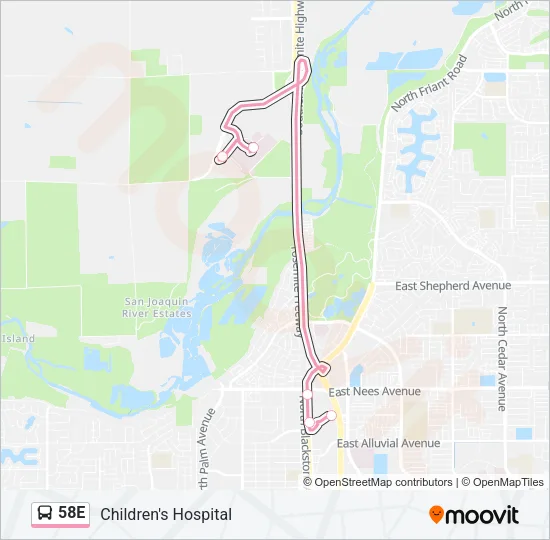 58E Bus Line Map