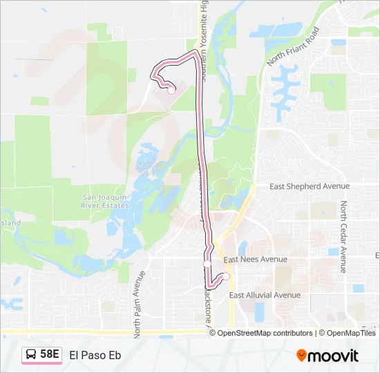 58E Bus Line Map