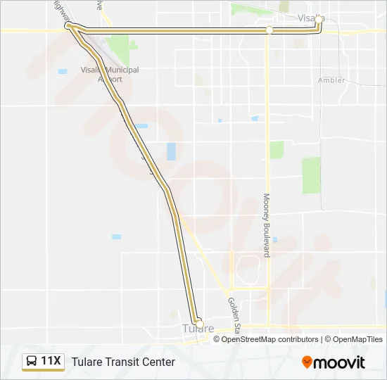 11X Bus Line Map