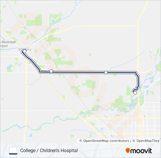 COLLEGE / CHILDREN'S HOSPITAL bus Line Map