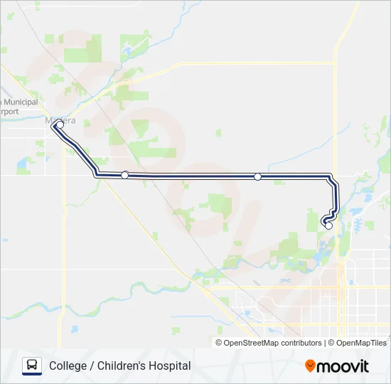 COLLEGE / CHILDREN'S HOSPITAL Bus Line Map
