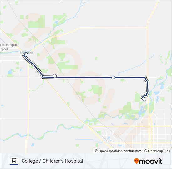 COLLEGE / CHILDREN'S HOSPITAL bus Line Map