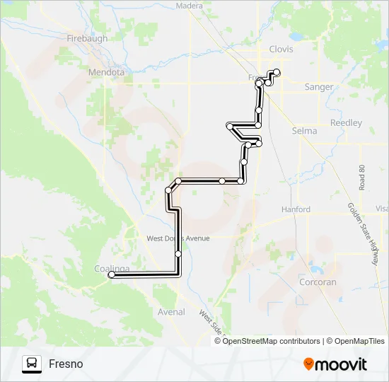 COALINGA TRANSIT Bus Line Map