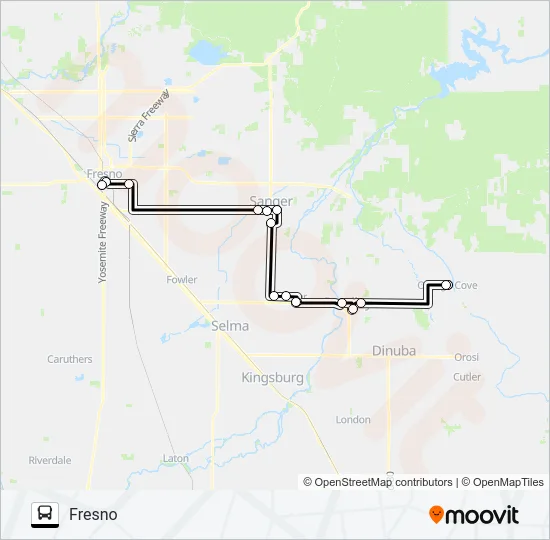 ORANGE COVE TRANSIT Bus Line Map