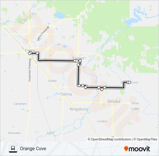 ORANGE COVE TRANSIT Bus Line Map