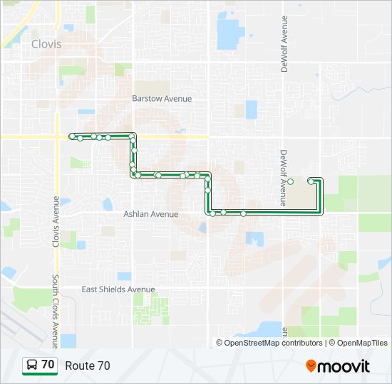 70 Bus Line Map