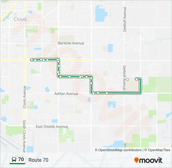 70 Bus Line Map