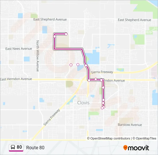 80 Bus Line Map