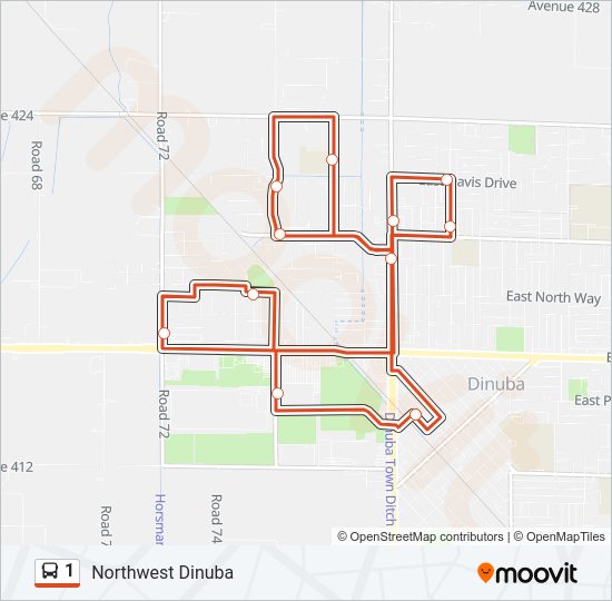 1 Bus Line Map