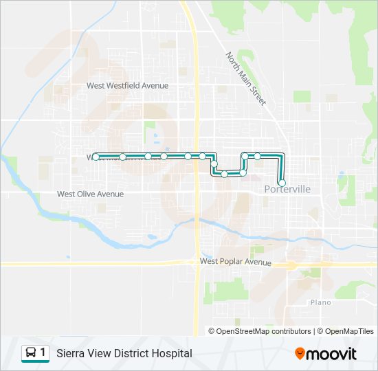 1 Bus Line Map