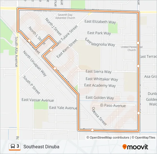 3 Bus Line Map