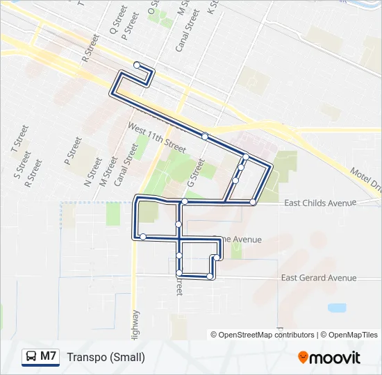 M7 Bus Line Map