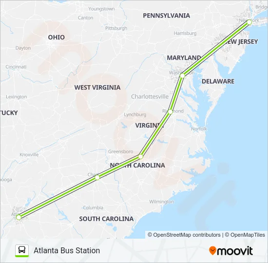 FLIXBUS N2470 Bus Line Map