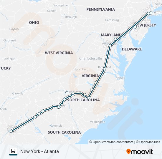 GREYHOUND US0670 Bus Line Map
