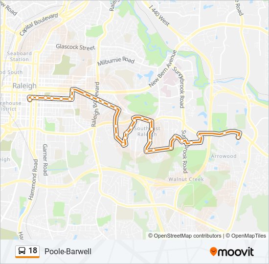 18 bus Line Map