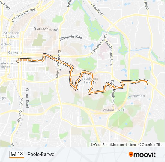 18 bus Line Map