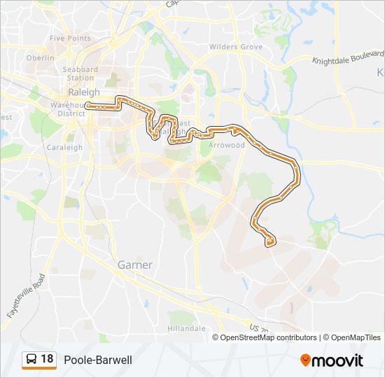 18 Bus Line Map