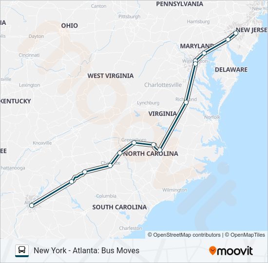 GREYHOUND US0670D Bus Line Map