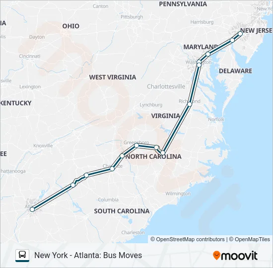 GREYHOUND US0670D Bus Line Map