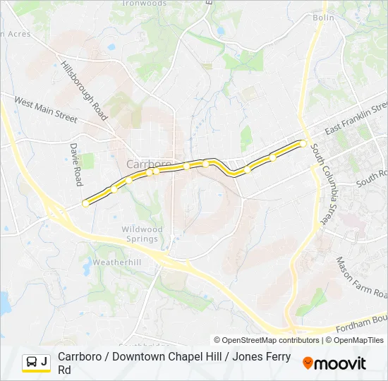 J Bus Line Map
