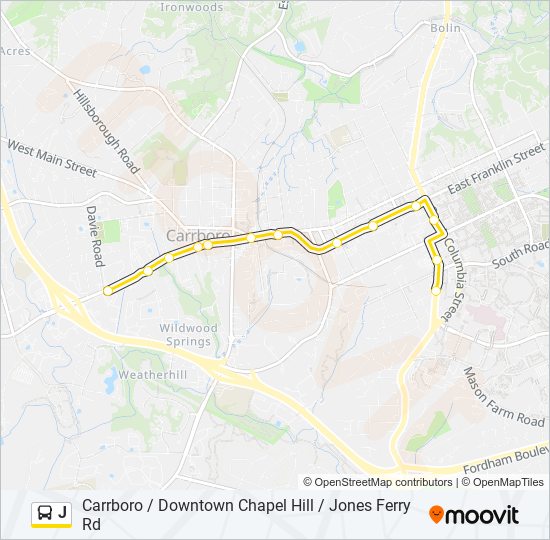 J Route Schedules Stops Maps Jones Ferry Road At Davie Road Pittsboro Street At Vance St Credit Union Updated