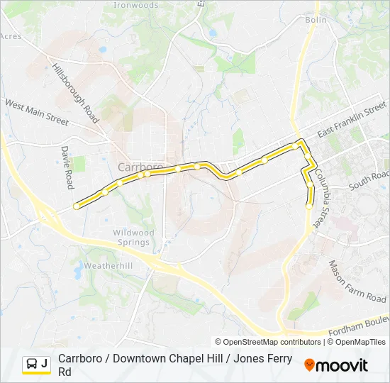 J Bus Line Map