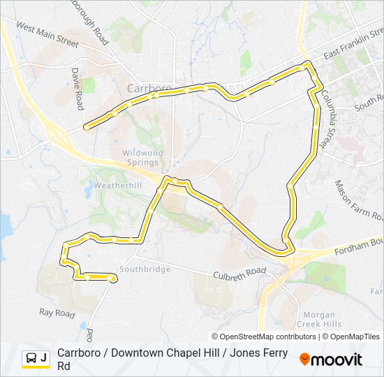 J Bus Line Map