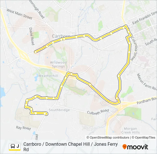 J Bus Line Map