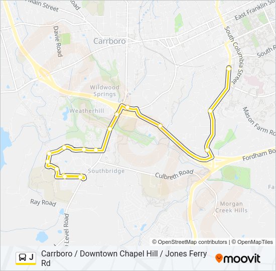 J Bus Line Map