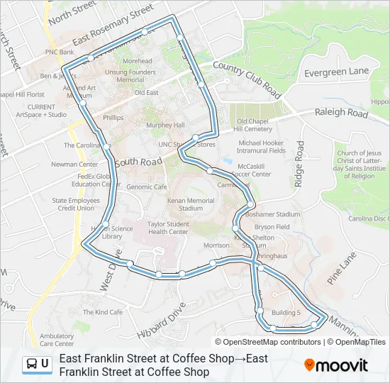 U Bus Line Map