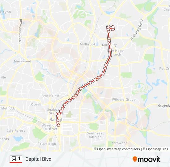 1 Bus Line Map